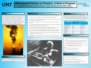 International Policies on Pollution: A Work in Progress
