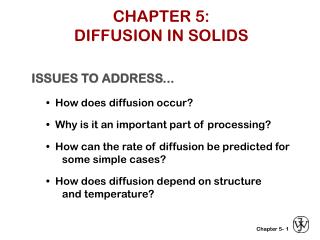 CHAPTER 5: DIFFUSION IN SOLIDS