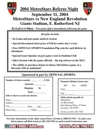 2004 MetroStars Referee Night