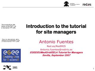 Introduction to the tutorial for site managers