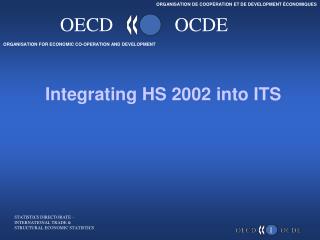 Integrating HS 2002 into ITS