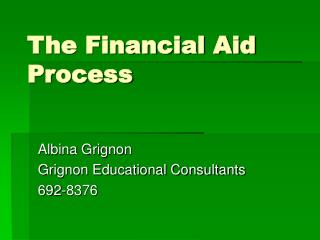 The Financial Aid Process