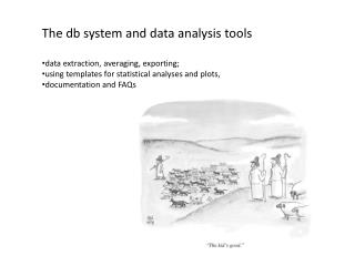 The db system and data analysis tools data extraction, averaging , exporting;