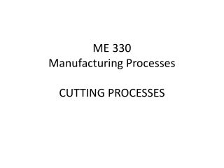 ME 330 Manufacturing Processes CUTTING PROCESSES