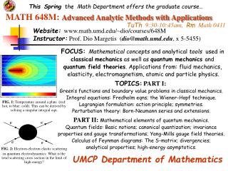 MATH 648M: Advanced Analytic Methods with Applications