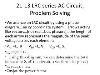 21-13 LRC series AC Circuit; Problem Solving