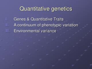 Quantitative genetics