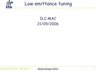 Low emittance tuning