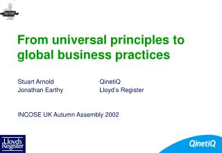 From universal principles to global business practices