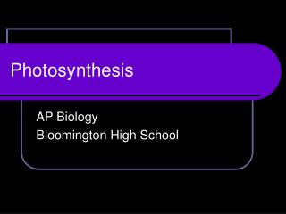 Photosynthesis