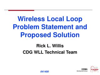 working of wireless local loop