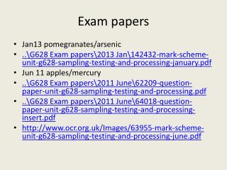 Exam papers