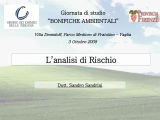 Giornata di studio “BONIFICHE AMBIENTALI”