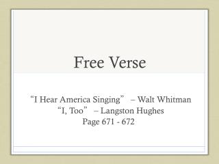 Free Verse