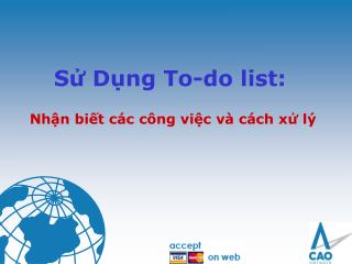 Sử Dụng To-do list: