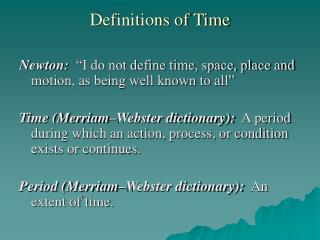 Definitions of Time