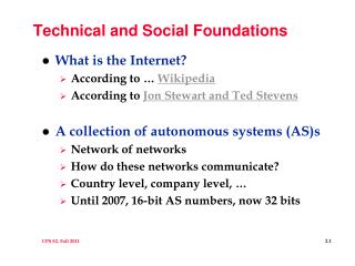 Technical and Social Foundations