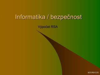 Informatika / bezpečnost