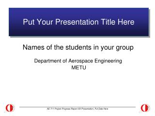 Put Your Presentation Title Here