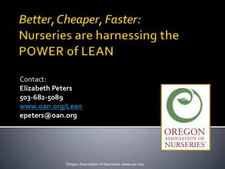 Better, Cheaper, Faster: N urseries are harnessing the POWER of LEAN