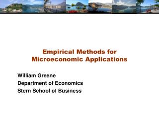 Empirical Methods for Microeconomic Applications