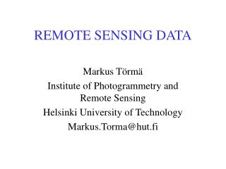 REMOTE SENSING DATA