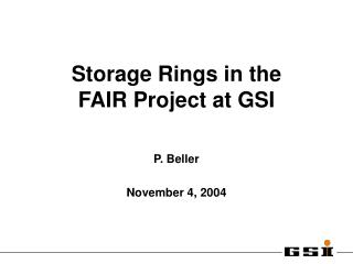 Storage Rings in the FAIR Project at GSI