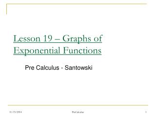 Lesson 19 – Graphs of Exponential Functions