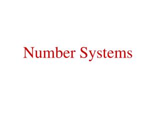 Number Systems