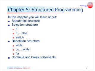 Chapter 5: Structured Programming