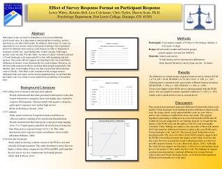 Effect of Survey Response Format on Participant Response
