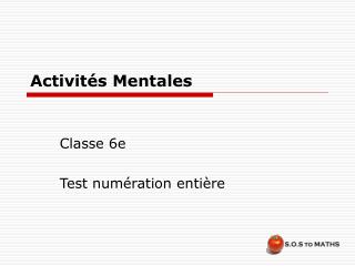 Activités Mentales