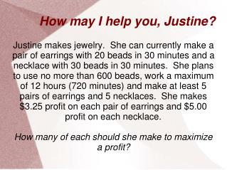 How may I help you, Justine?