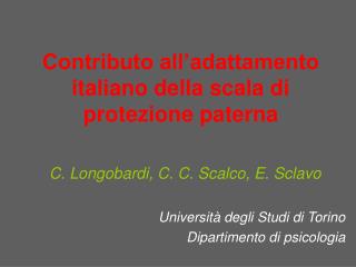 Contributo all’adattamento italiano della scala di protezione paterna