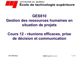 GES810 cours 12 – réunions