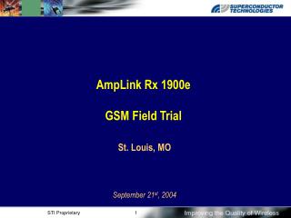 AmpLink Rx 1900e GSM Field Trial