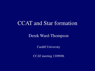 CCAT and Star formation