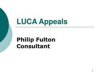 LUCA Appeals