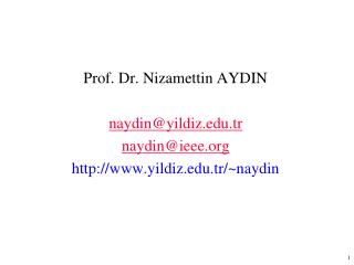 Prof. Dr. Nizamettin AYDIN naydin @ yildiz .tr naydin @ ieee