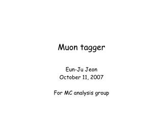 Muon tagger