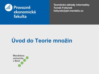 Úvod do Teorie množin