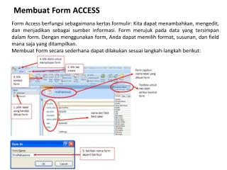 Membuat Form ACCESS