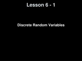 Lesson 6 - 1