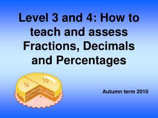 Level 3 and 4: How to teach and assess Fractions, Decimals and Percentages