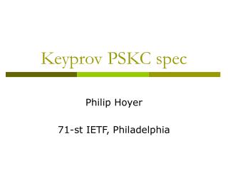 Keyprov PSKC spec