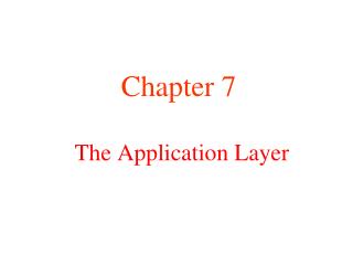 The Application Layer