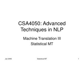 CSA4050: Advanced Techniques in NLP