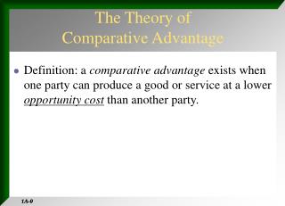 The Theory of Comparative Advantage