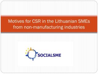 Motives for CSR in the Lithuanian SMEs from non-manufacturing industries