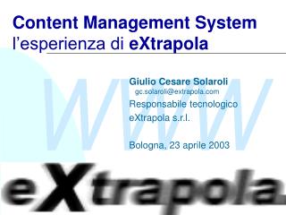 Content Management System l’esperienza di eXtrapola